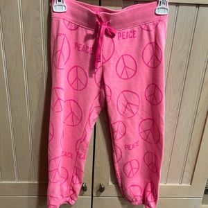 Justice girls “PEACE” sweatpants